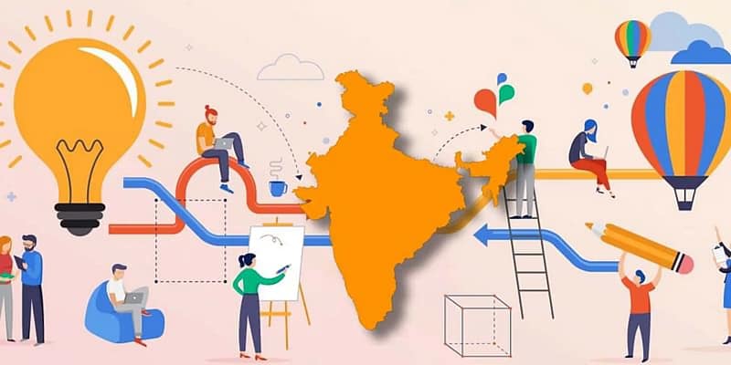 graphic representation of indian startup vision.