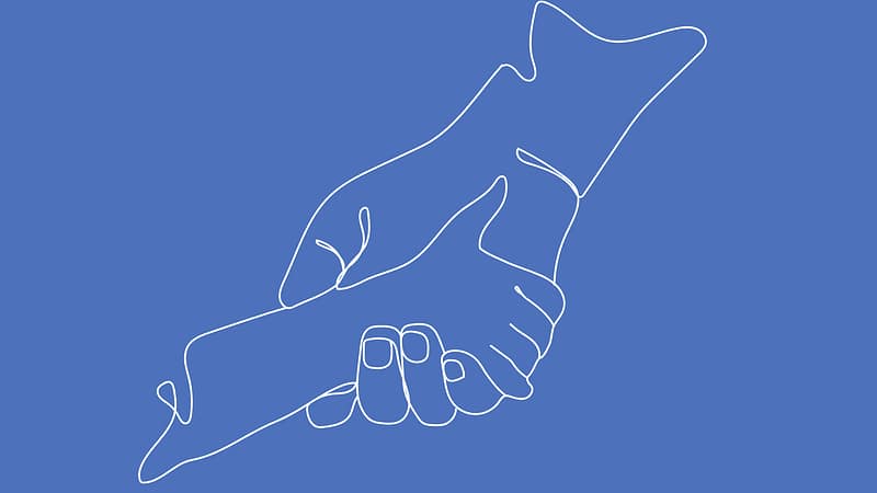 graphical hand in hand representation.