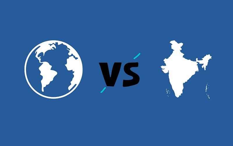 Graphical representation of global vs indian PR.